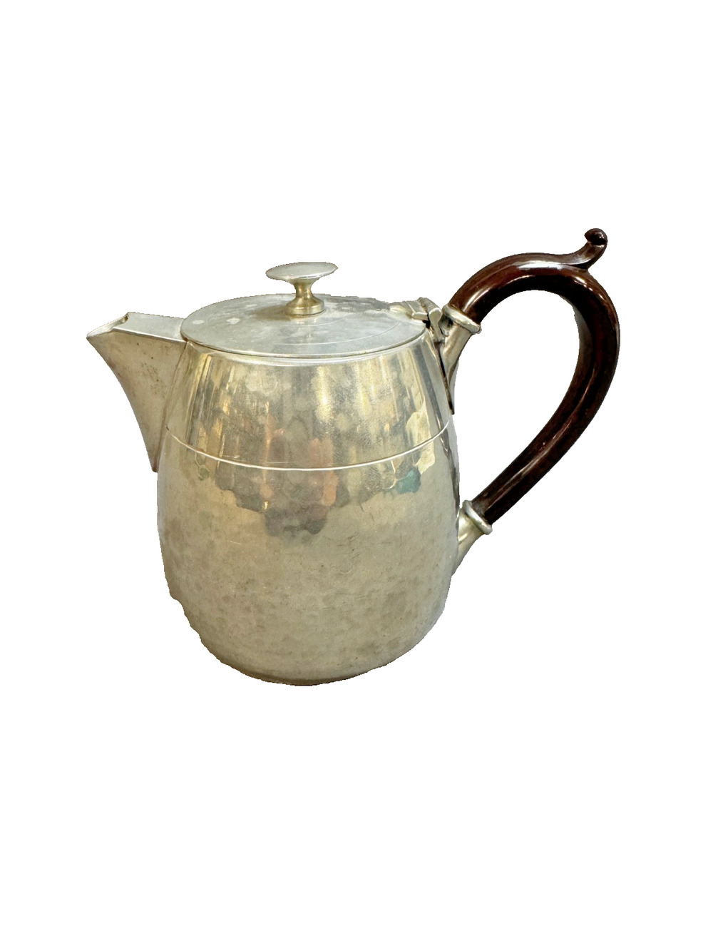 Vntg Real English Pewter Teapot Bakelite Handle Hinged Lid Made in England 5"